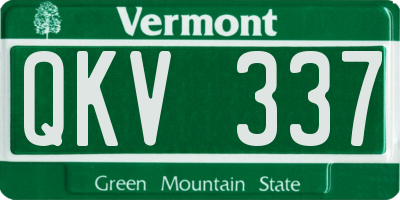 VT license plate QKV337