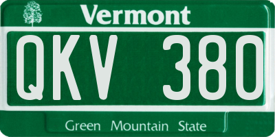 VT license plate QKV380