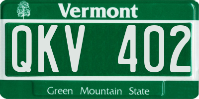 VT license plate QKV402