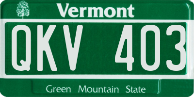 VT license plate QKV403