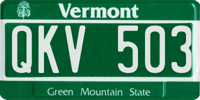VT license plate QKV503