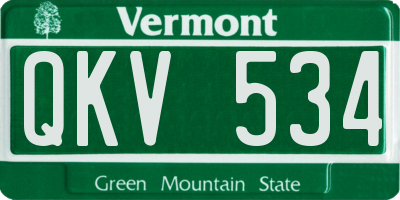 VT license plate QKV534