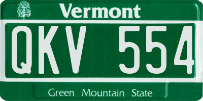 VT license plate QKV554