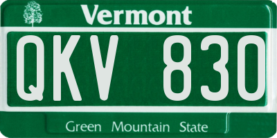 VT license plate QKV830