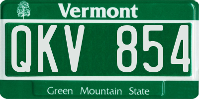 VT license plate QKV854