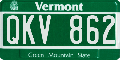 VT license plate QKV862