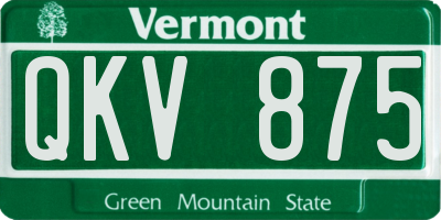 VT license plate QKV875