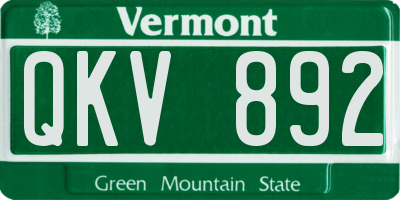 VT license plate QKV892