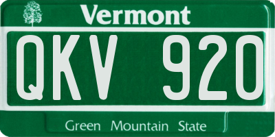 VT license plate QKV920