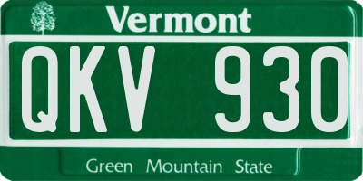 VT license plate QKV930