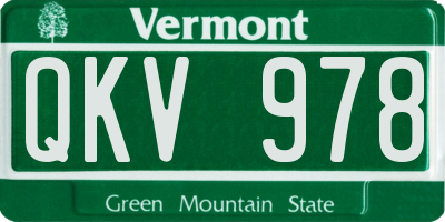 VT license plate QKV978