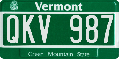 VT license plate QKV987