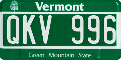 VT license plate QKV996