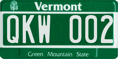 VT license plate QKW002