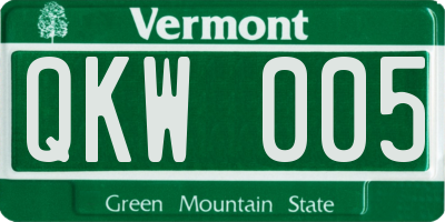 VT license plate QKW005