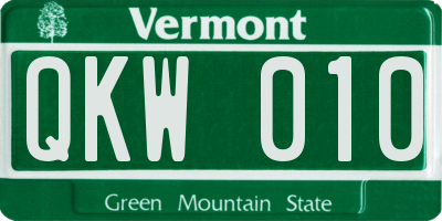 VT license plate QKW010