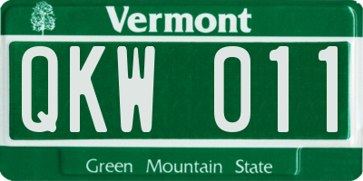 VT license plate QKW011