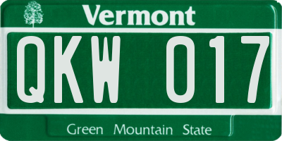 VT license plate QKW017