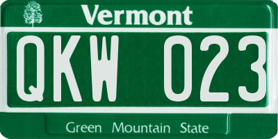 VT license plate QKW023