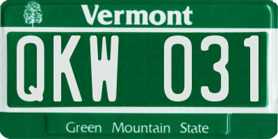 VT license plate QKW031
