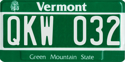 VT license plate QKW032