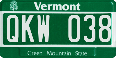VT license plate QKW038
