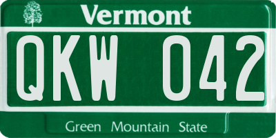 VT license plate QKW042