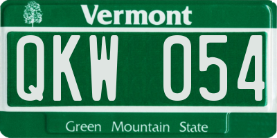 VT license plate QKW054