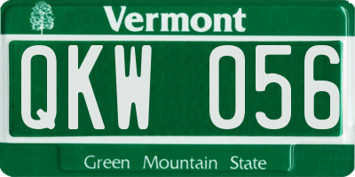 VT license plate QKW056