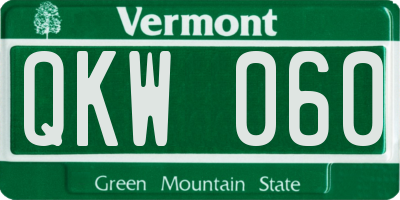 VT license plate QKW060