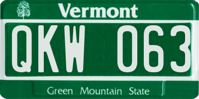 VT license plate QKW063