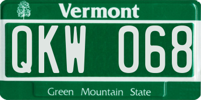 VT license plate QKW068