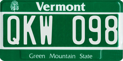 VT license plate QKW098
