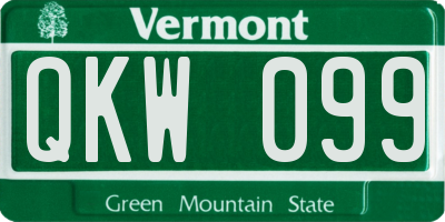 VT license plate QKW099