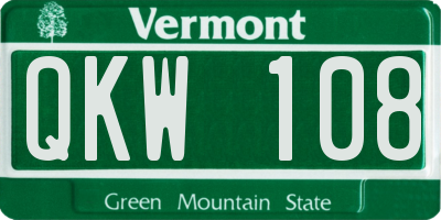 VT license plate QKW108