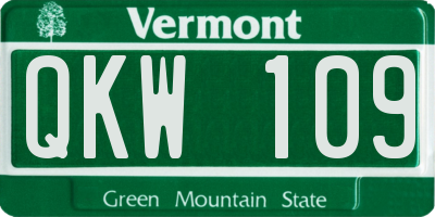 VT license plate QKW109