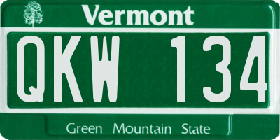VT license plate QKW134