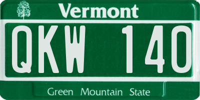 VT license plate QKW140
