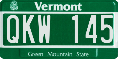 VT license plate QKW145