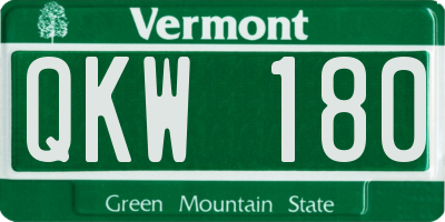 VT license plate QKW180