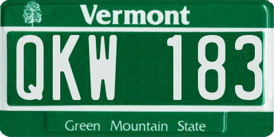 VT license plate QKW183
