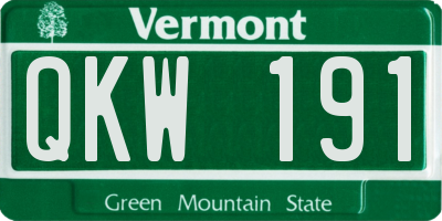 VT license plate QKW191