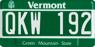 VT license plate QKW192