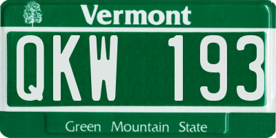 VT license plate QKW193