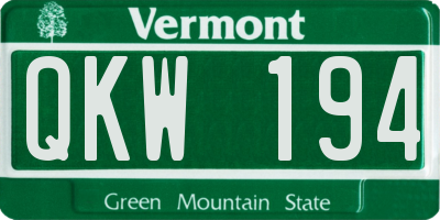 VT license plate QKW194