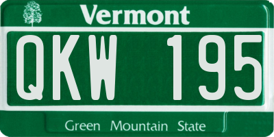VT license plate QKW195