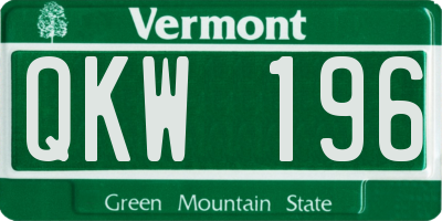 VT license plate QKW196