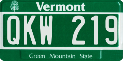 VT license plate QKW219