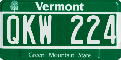 VT license plate QKW224