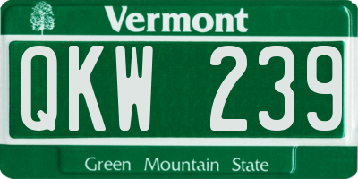 VT license plate QKW239